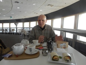 We had some breakfast in the Cafe of the Telstra Tower.